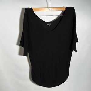 Comfy Cozy Loose Black Express Size XS Sweater Short Sleeve Baggy Scoop Neck